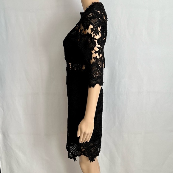 Lulus Black Lace Sheath Dress Holiday Party Dress Size XS - Picture 6 of 12